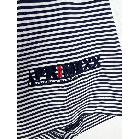 Peter Millar Summer Comfort Golf Polo Shirt Men XL Navy Blue Striped Embroidered - Picture 5 of 12